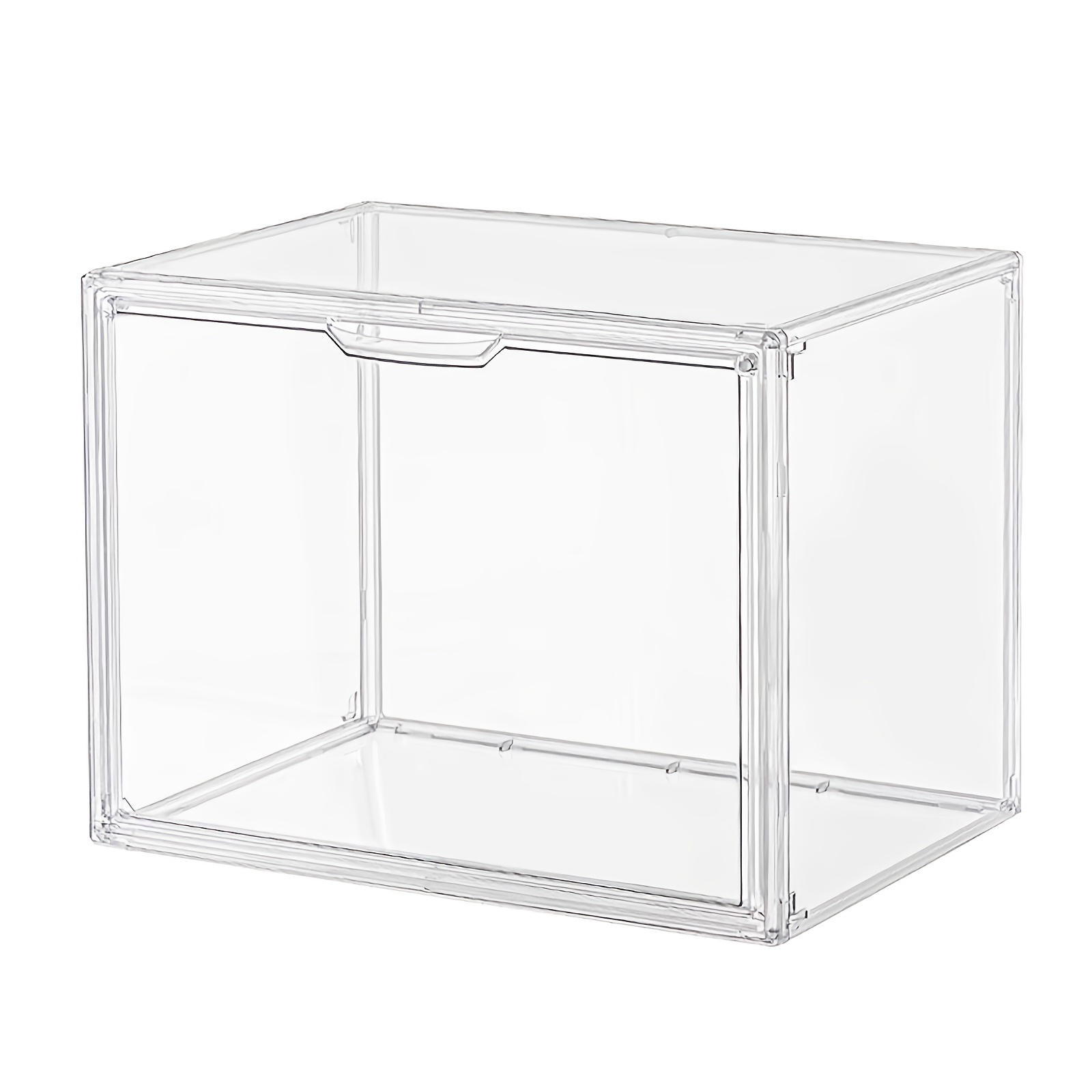 TEMU 1pc Transparent Stackable Display Cabinet | Magnetic Doors, Removable Dividers, Suitable For Wall Mounting Or Desktop Placement, Ideal For