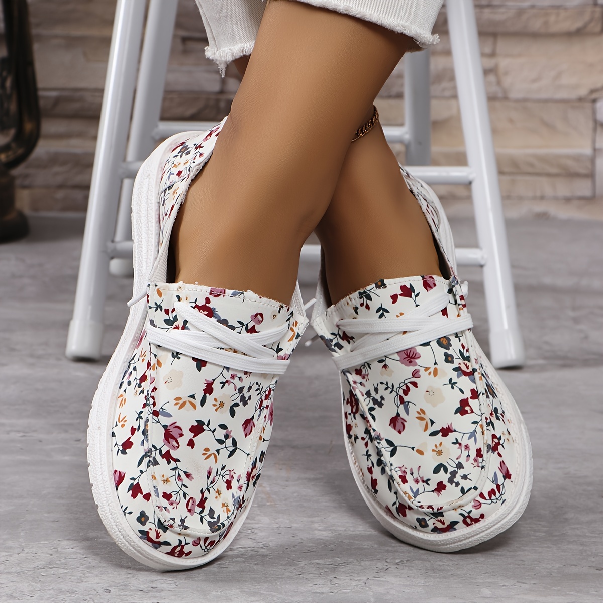 Sneakers Mules Bright Cream Color Canvas