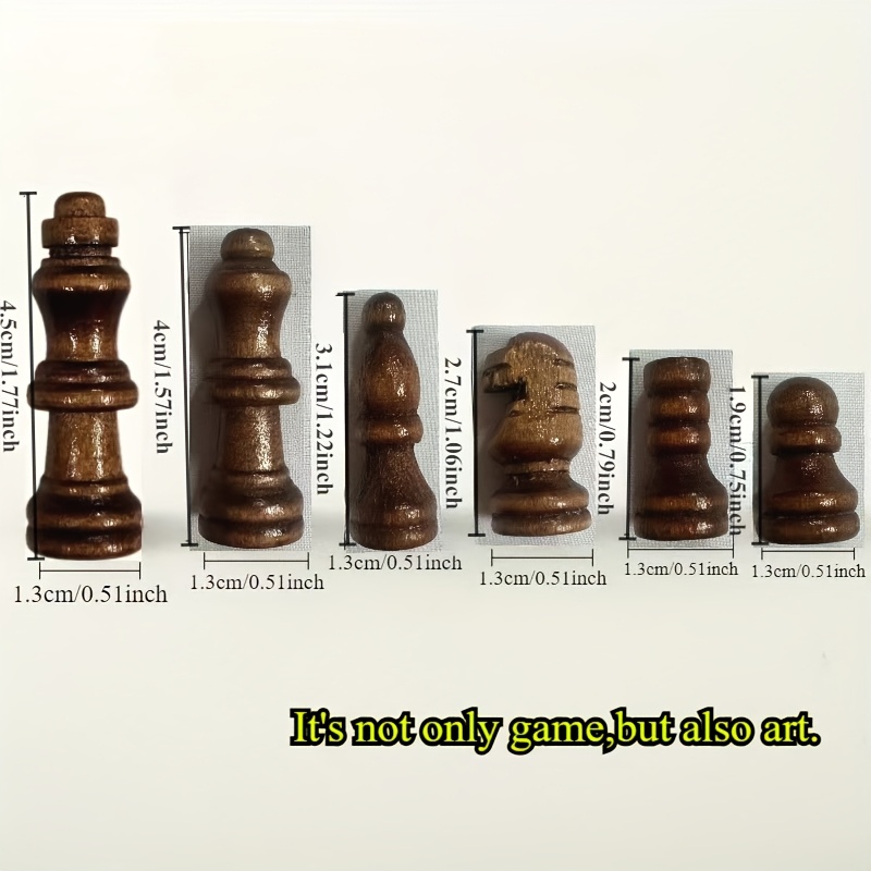 

16+16pcs Classic Wooden Chess Pieces Set, 1.7 Inch Portable Travel Chess For Sport And - International Standard (chessboard Not Included)