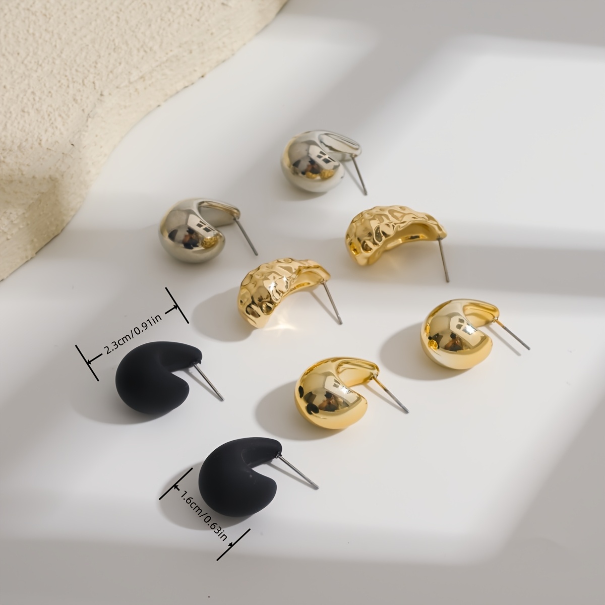 Stylish Geometric Teardrop Earrings Set for Women with SS Posts