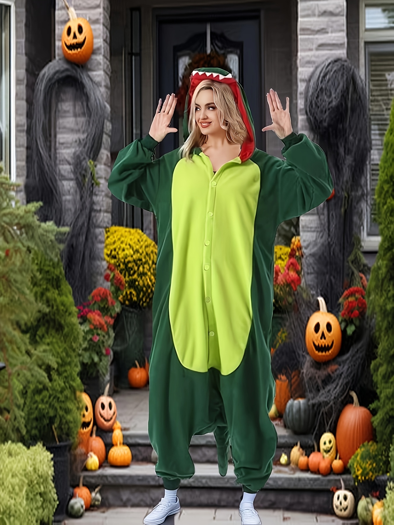 Dino Onesie sold on Temu United States