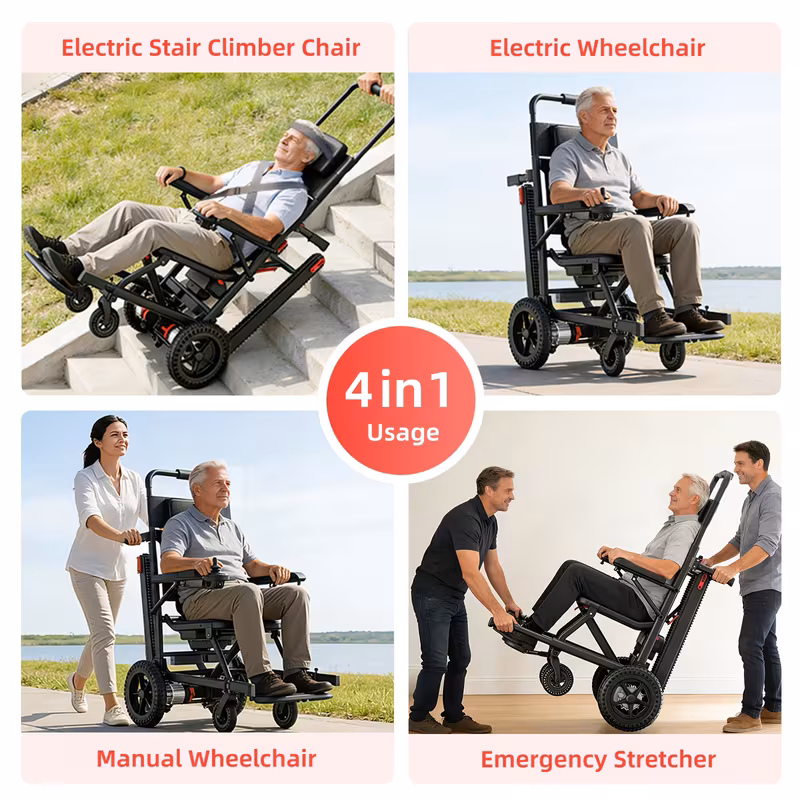 electric stair climber intelligent electric wheelchair with 13ah lithium battery range quickly foldable for supports up to 310 lbs Product details 4