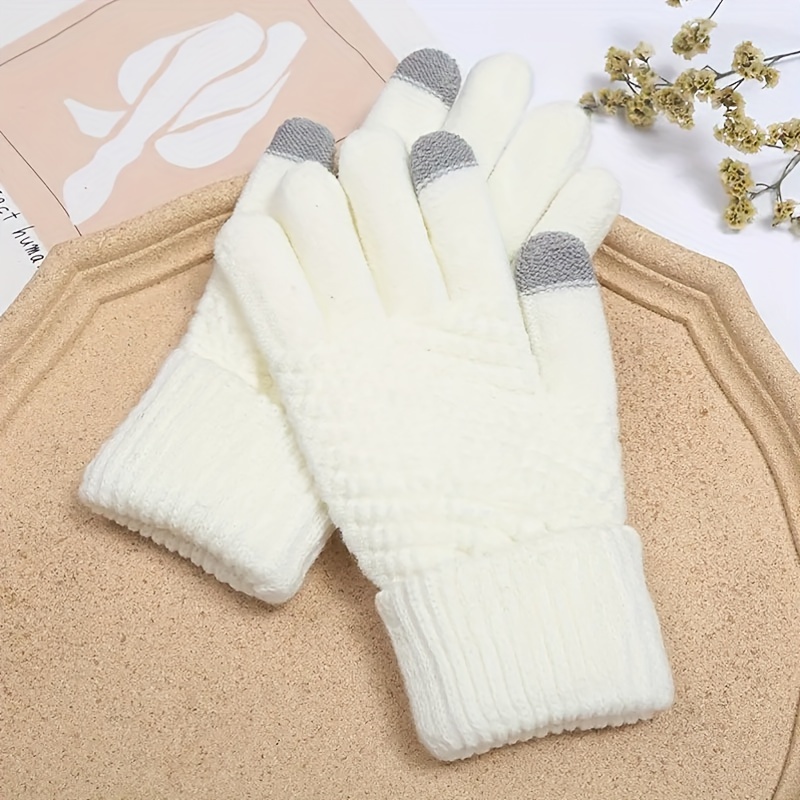 

Touchscreen-compatible Winter Gloves - Thick Knit, Breathable & Anti-slip For Driving, Cycling & Skiing, Touch Screen Gloves, Breathable, Anti Slip, Cycling Skiing Gloves