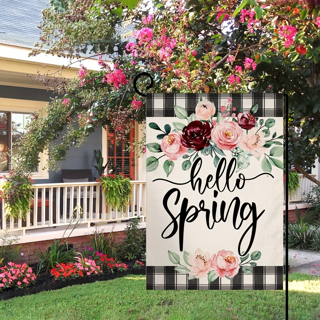 Hello Winter Garden Flags 12x18 Double Sided, Snowman