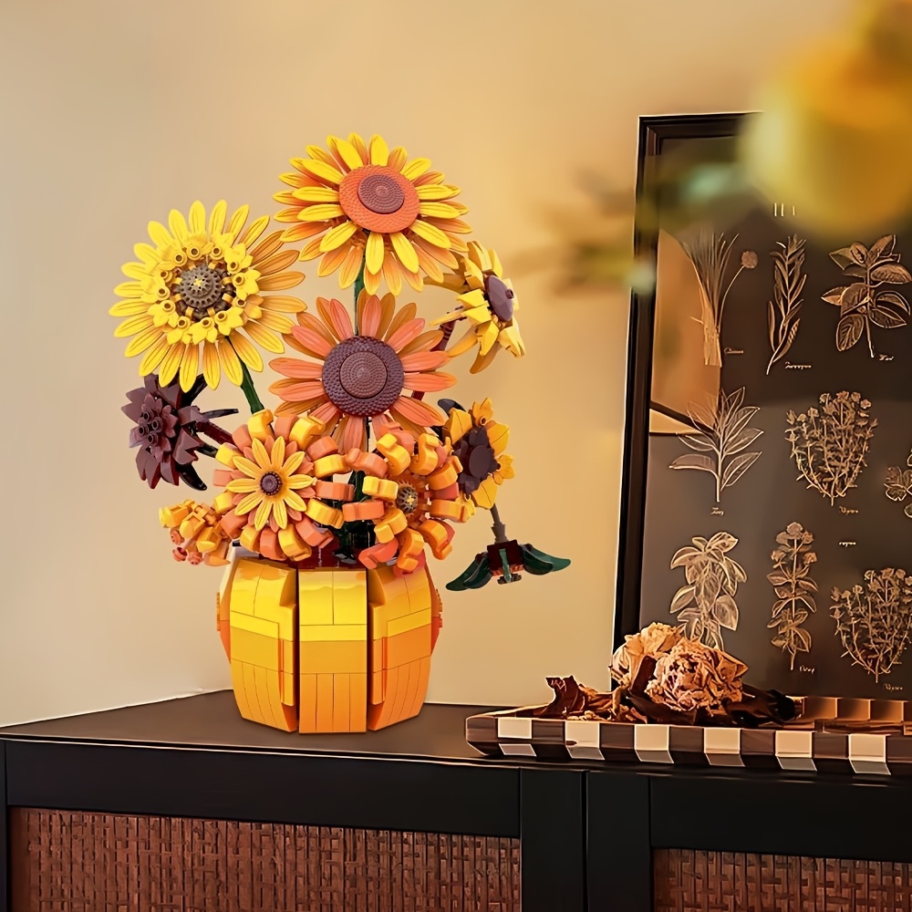 simulation flower building block set a model ornament made of