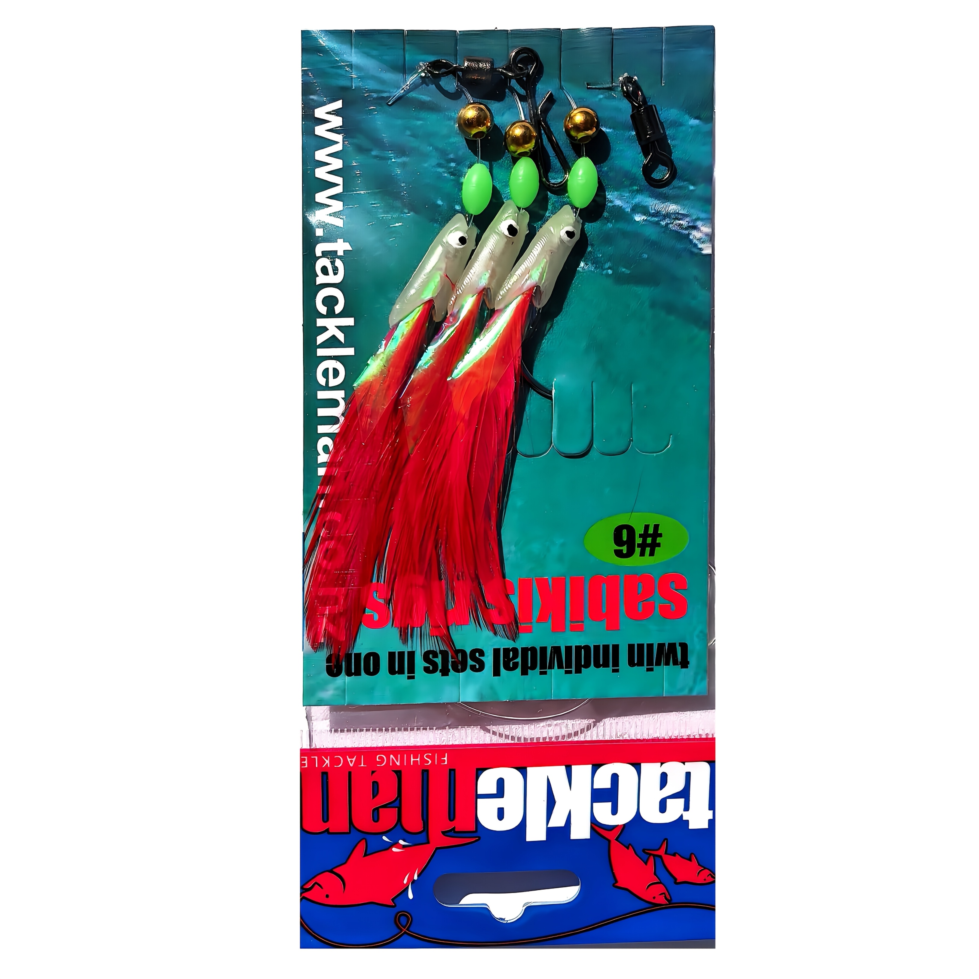 Image of 3 Luminous Fishing Lures With A Single Hook, Designed For Bait Jigs And Worm Fishing, Including Sabiki String Hooks