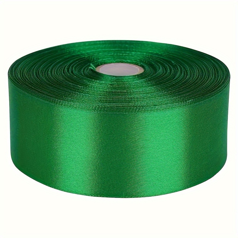 

Christmas Green Satin Ribbon Roll For Diy Crafts, Material, Cake Decor, Gift Wrapping, Wedding Party Bow Supplies - 1 Roll