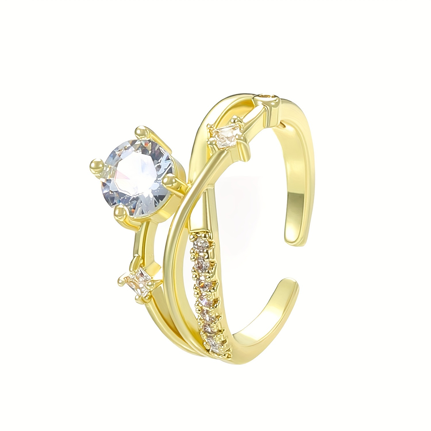 Cosmic Orbit Copper Ring with Zirconia