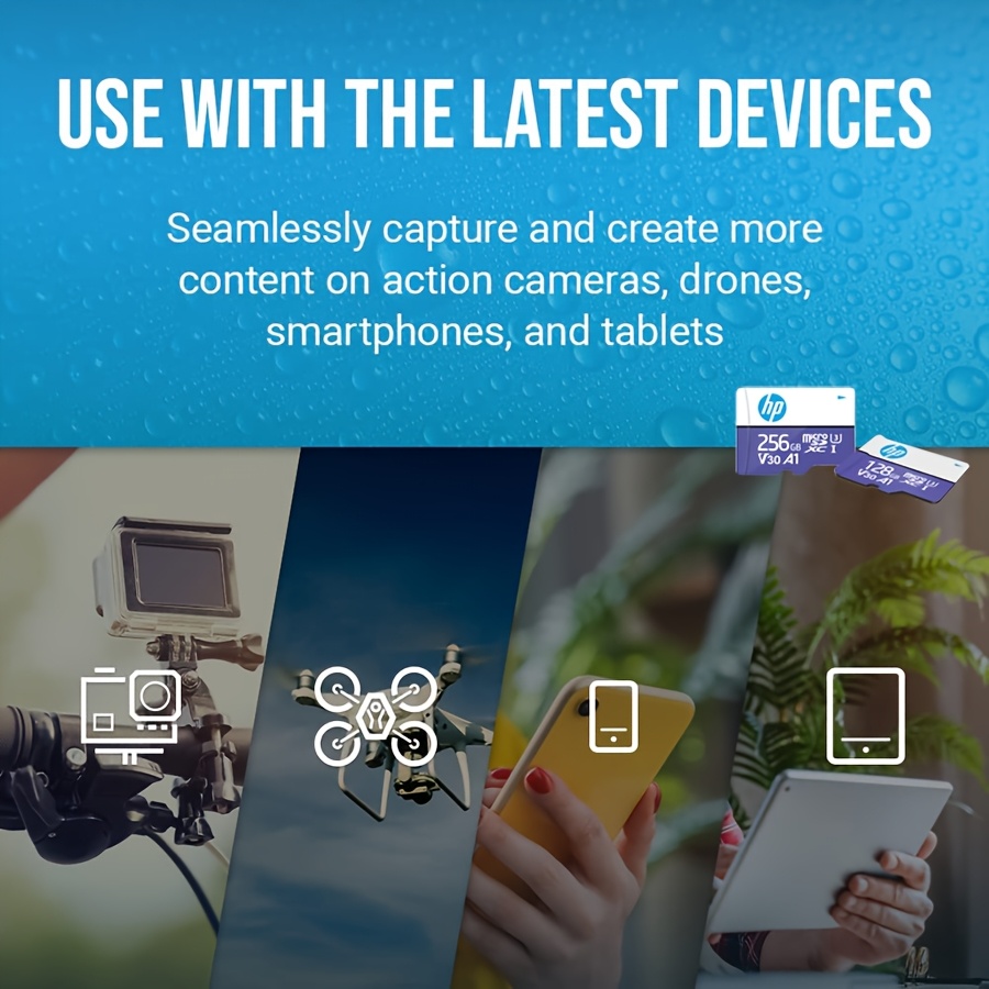 Original HP U3 Micro SD Card 64GB 128GB 256GB Memory Card Class 10 Flash Card TF Memory Memory Card for CAMS Drones Samrtphone PC, Smartphone Storage, Drone Storage, Portable Storage, Highspeed Card, Fast Transfer Speed, Durable Flash, Storage Expansion, Content Creators, Tech Enthusiasts