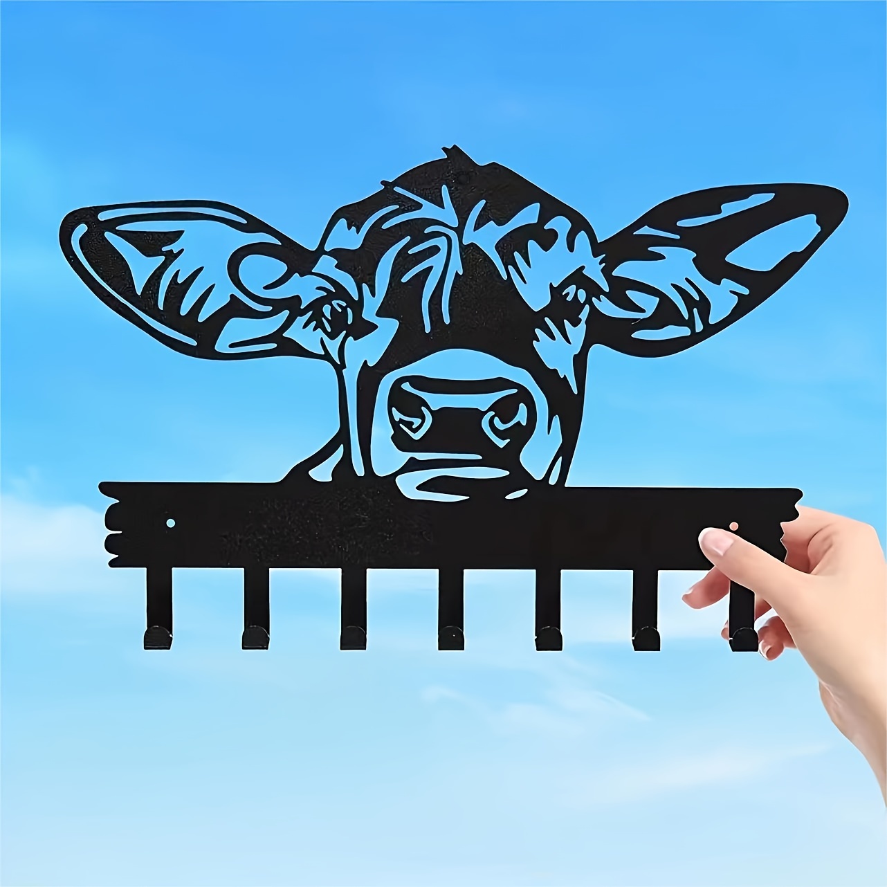 

1pc Metal Cow-shaped , 7 For Hanging Clothes, , Towels, , Install Decor, Home & Kitchen , 11.8x7.6 (30x19.4cm)