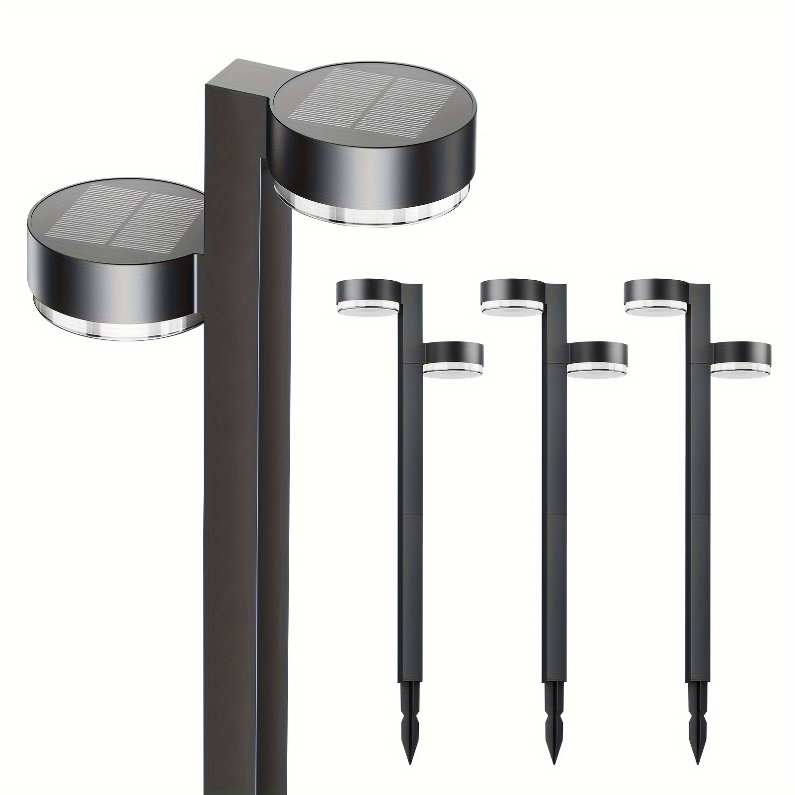 TEMU 2/4/8 Pack Solar Outdoor Lights, Dual-head Solar Lights Outdoor Ipx5 Up To 12hrs, Auto Garden Light For Halloween Yard Patio Path Walkway