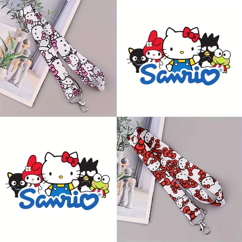 Image of 2d Ip1pc/2pcs For Hello Kitty Cute Badge Lanyard - Detachable Phone Lanyard Keychain, Card Protection Accessory, Suitable For Stylish Key Rings - Ideal For School, Office, Or Travel Use