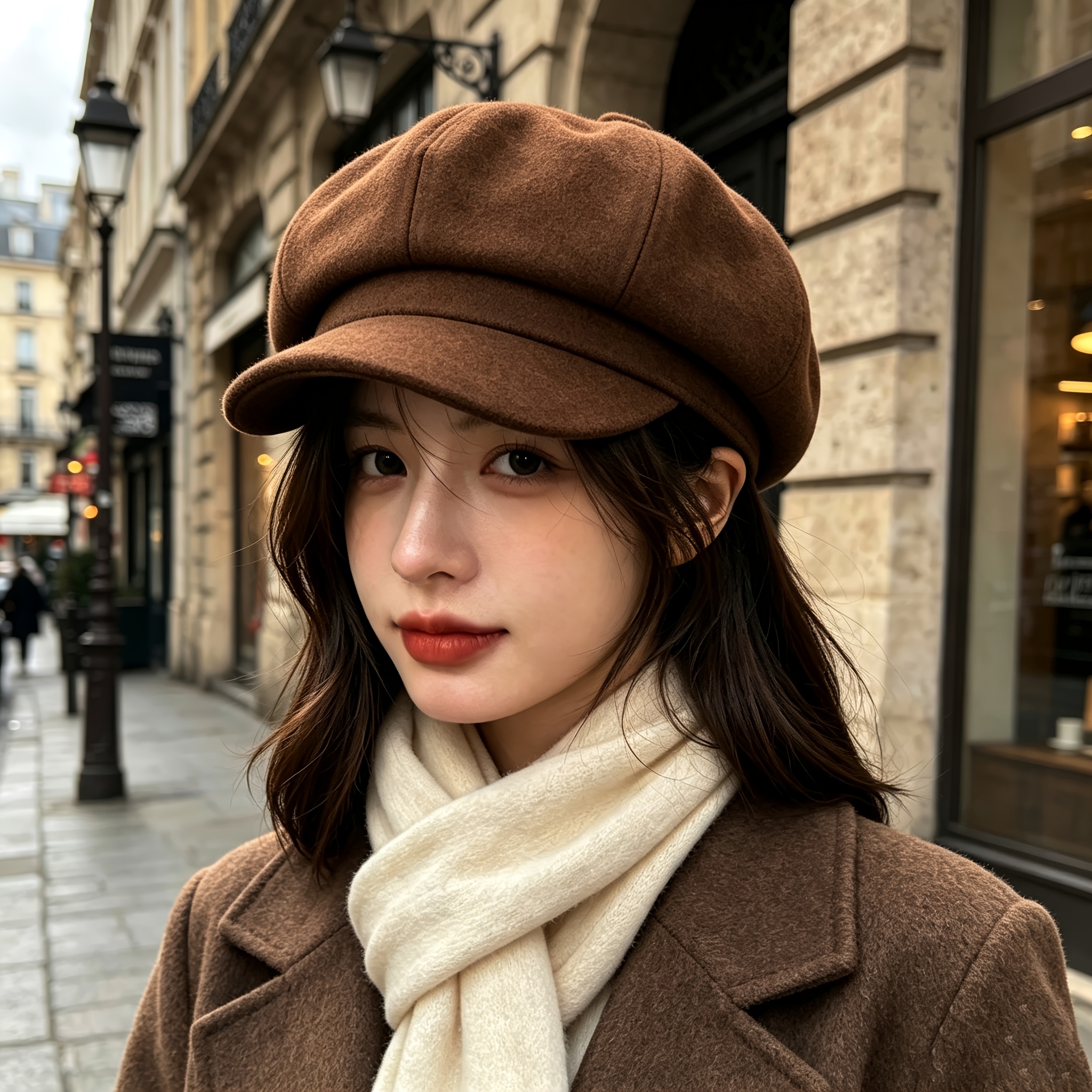 TEMU Casquette de unie pour femmes, , chapeau rétro tendance, cadeau chaud et polyvalent pour et