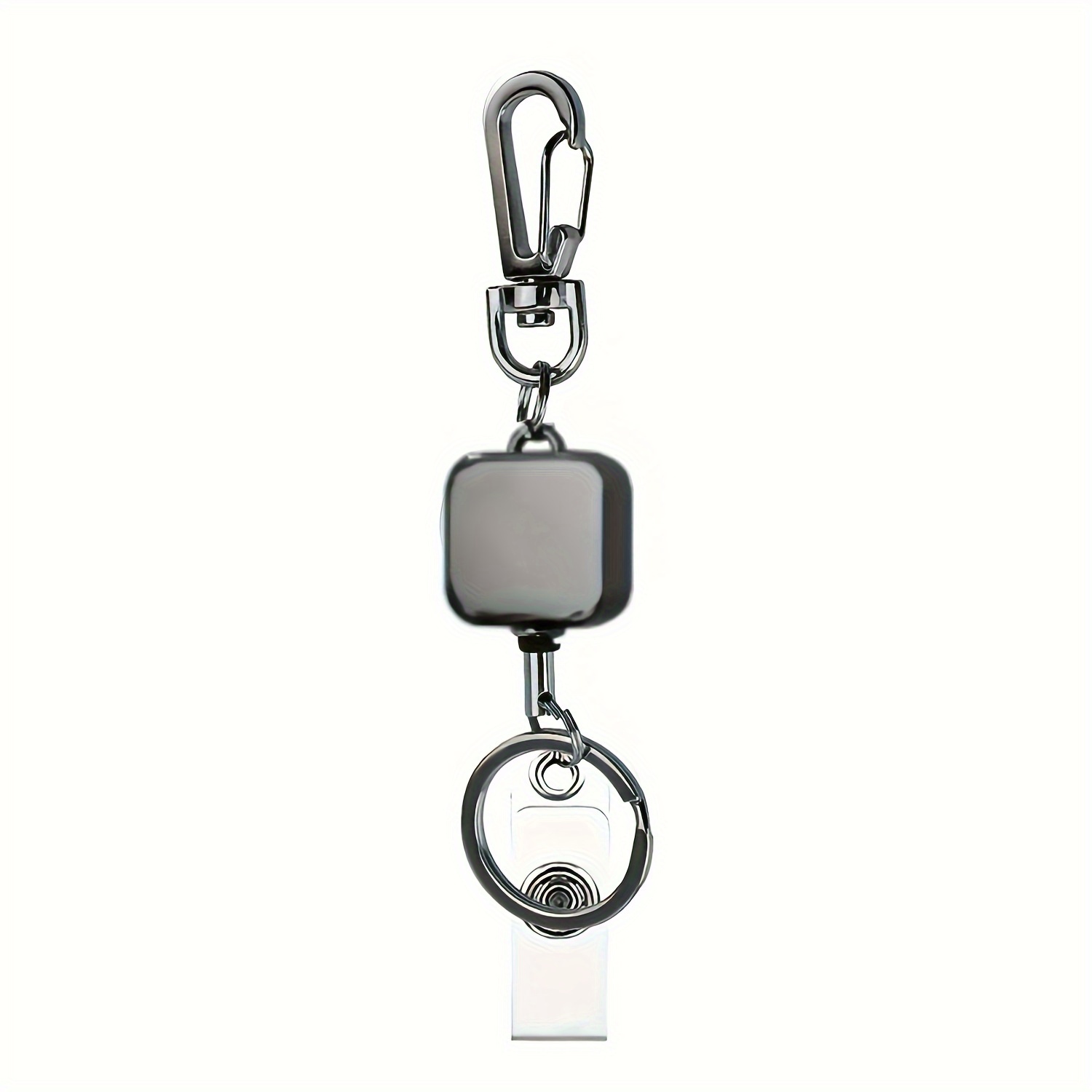 2d A Retractable Alloy Waist , Retractable Id Card Key Chain Alloy Retractable Waist Outdoor Anti-lost Key Chain Retractable Card Holder Hook Bag Easy Puller