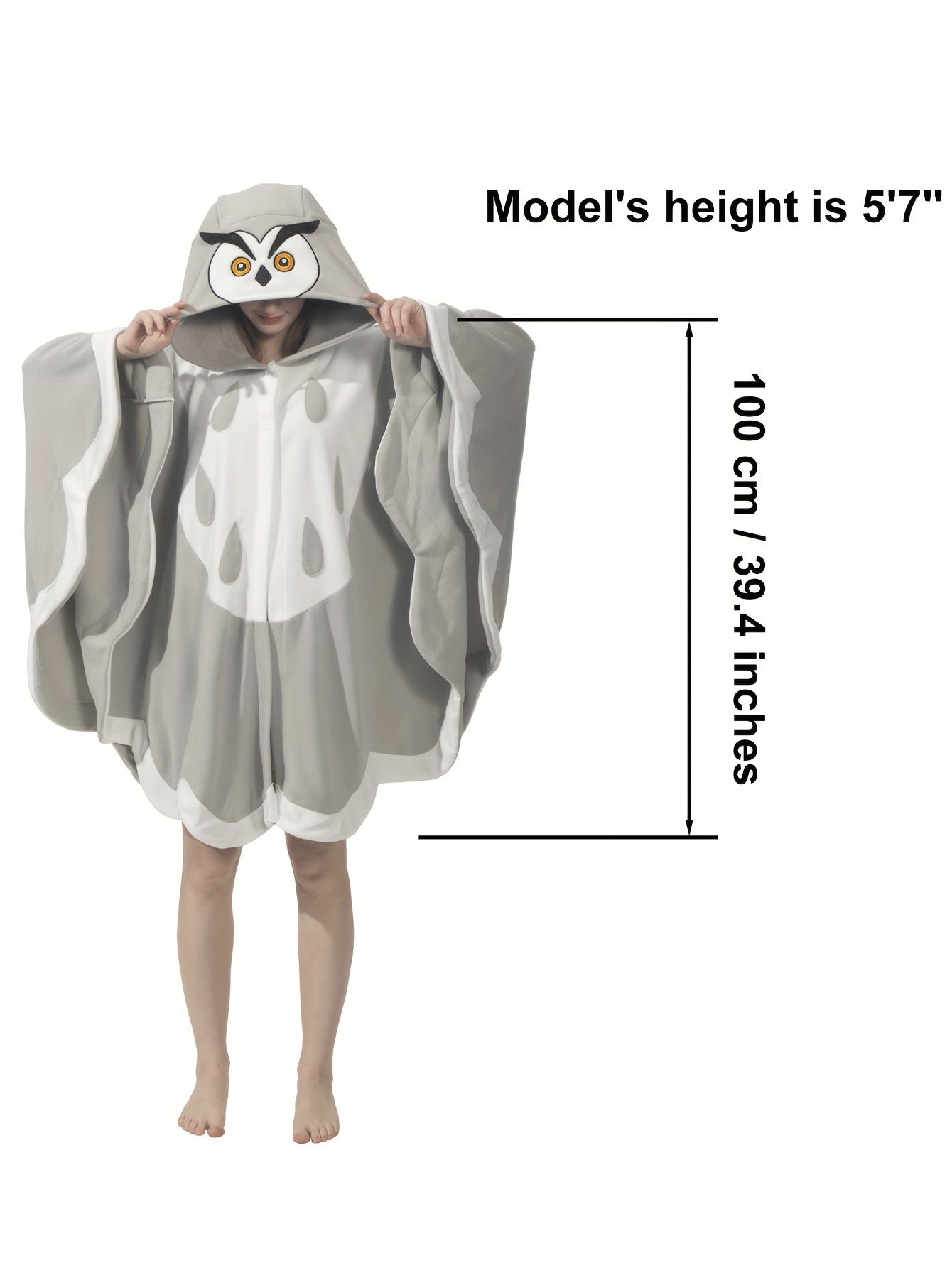 Unisex Owl Costume Bird Cosplay Hooded Cape Halloween Christmas Party  Costume \u0026 Gift for Women and Men, image size:800x1066