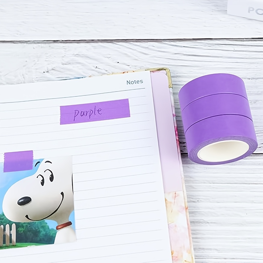 TEMU 10 Rolls Of Artist's Tape, Purple Washi Masking Tape, 0.78inch/2cm Width, Suitable For Art, Crafts, And Painting - Residue-free, Easy To Peel,