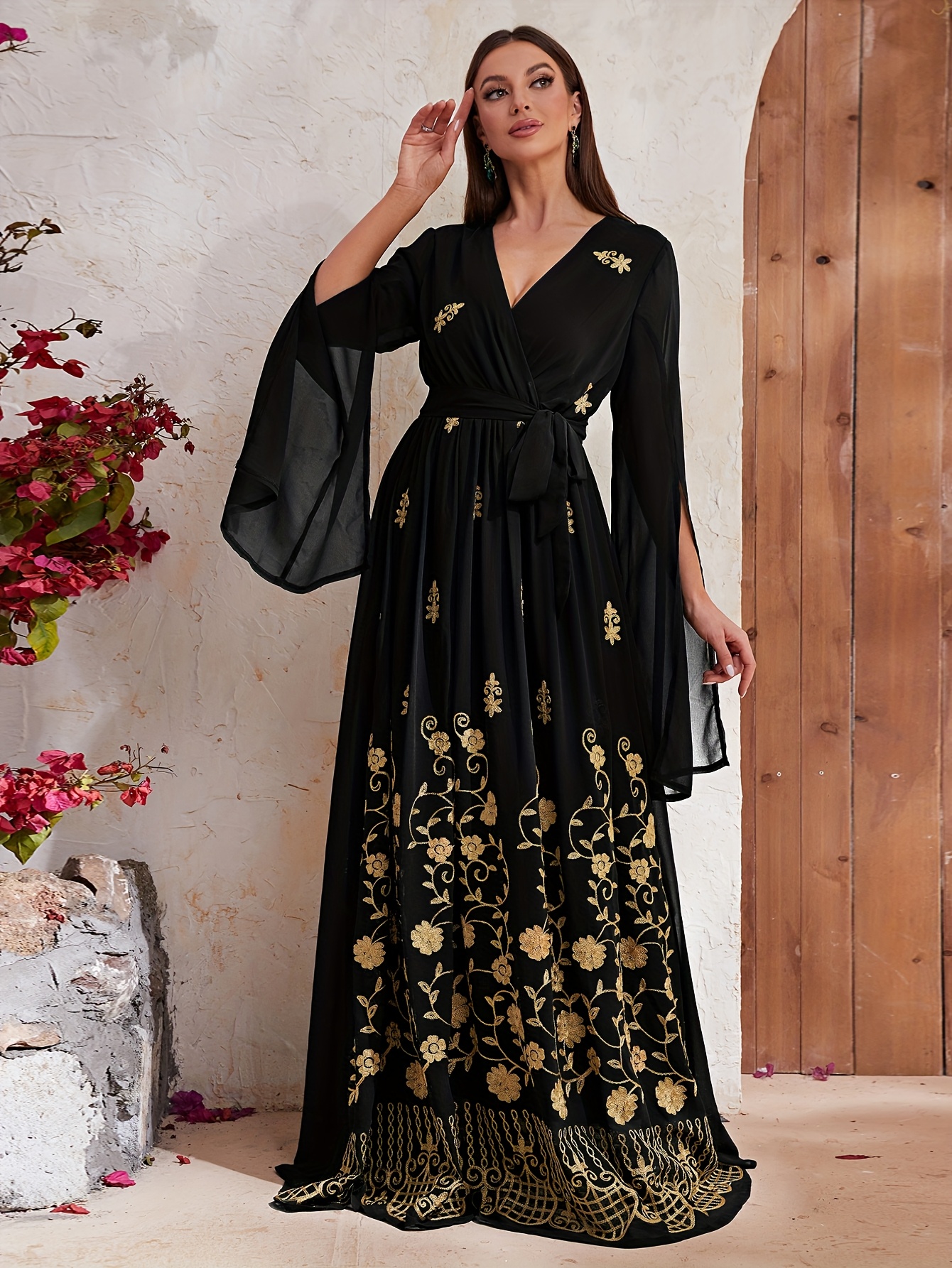 black plus size dresses Tomyris Plus Size Evening Dress in Black