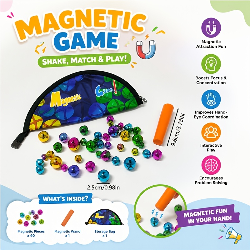 Image of Magnetic Toys With Colorful Metal Additions, Perfect For Parent-child Interactive Tabletop Games. Educational Toys That Enhance Hand-eye Coordination, Ideal As Christmas And Halloween Gifts