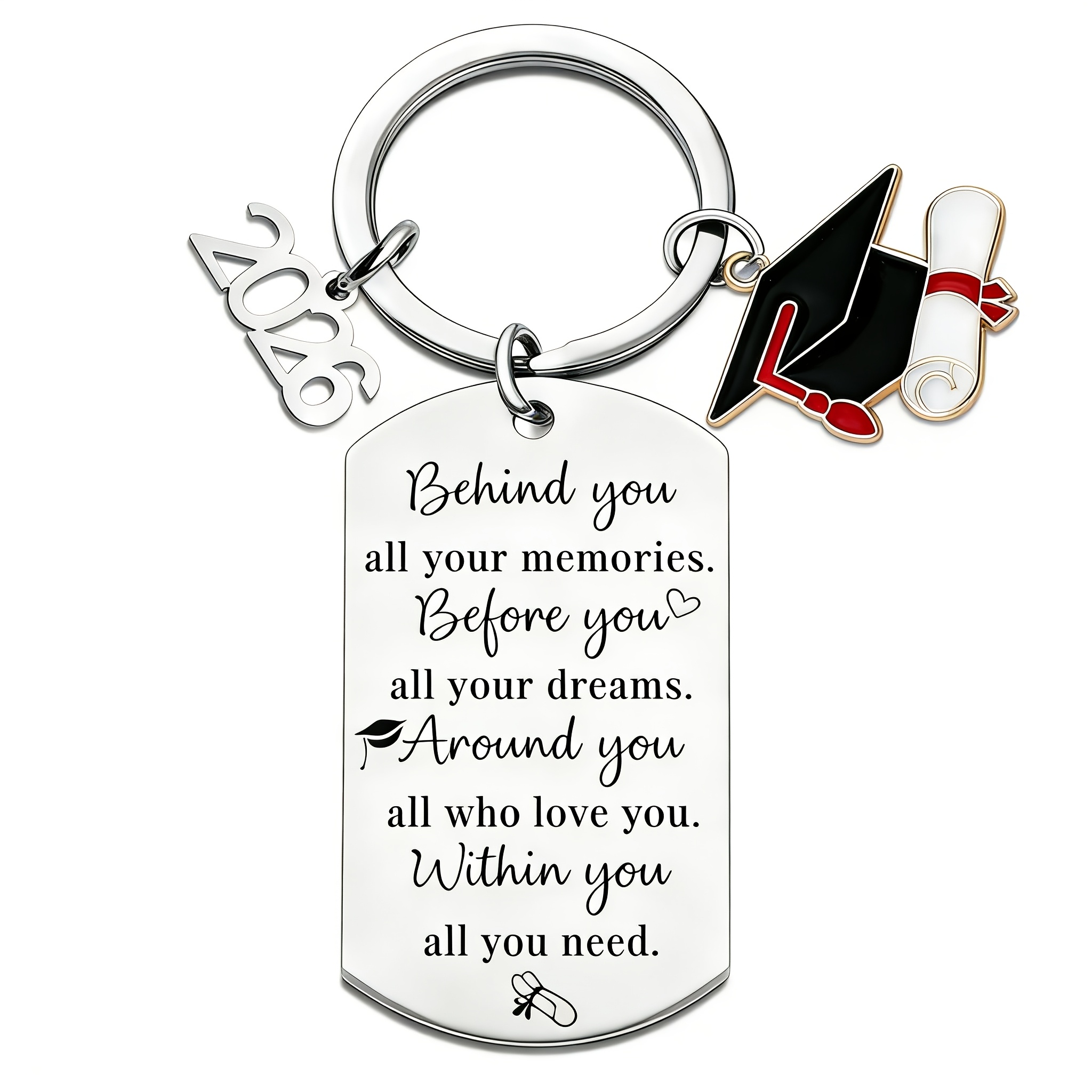 TEMU 1 pièce, Porte-clés Cadeau de Remise de Diplôme 2026, Accessoire de de Licence, Style Simple, Cadeau de Remise de Diplôme 2026, Cadeau de Remise
