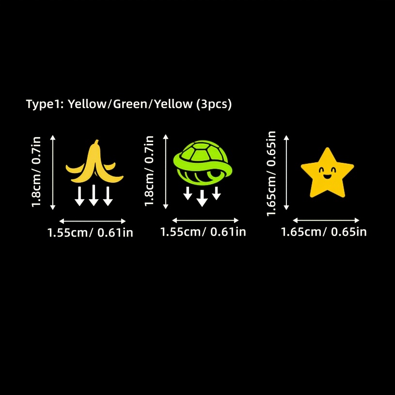 3pcs Funny Car Blank Button Stickers, Game Icon Vinyl Dashboard Decals, Cute Star Interior Decoration, Unisex Car Additions
