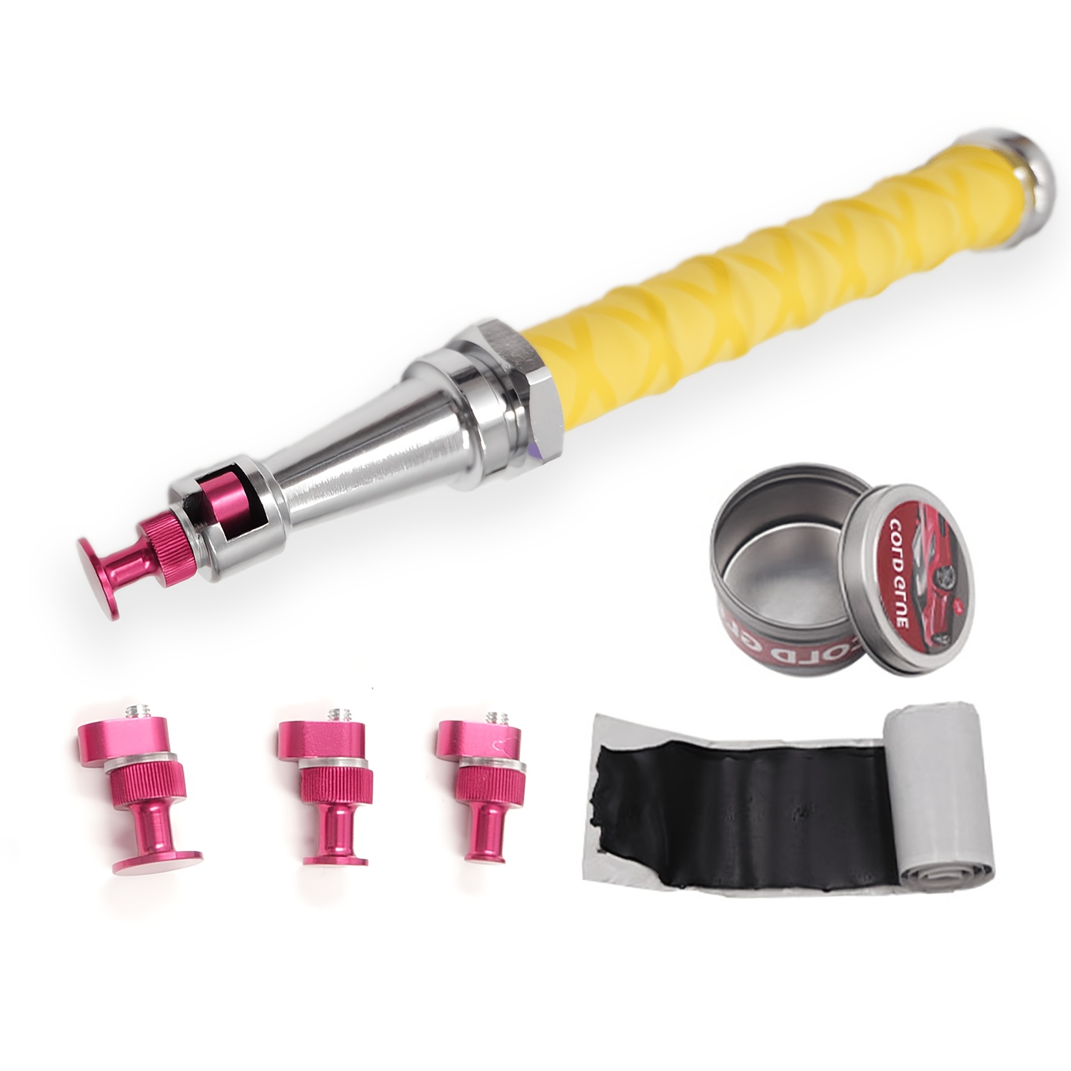 TEMU 6pcs Built- Puller And Rubber Pads, Car Restoration And Repair Tool Kit, Brand New Pdr Tool For Car Dent Repair