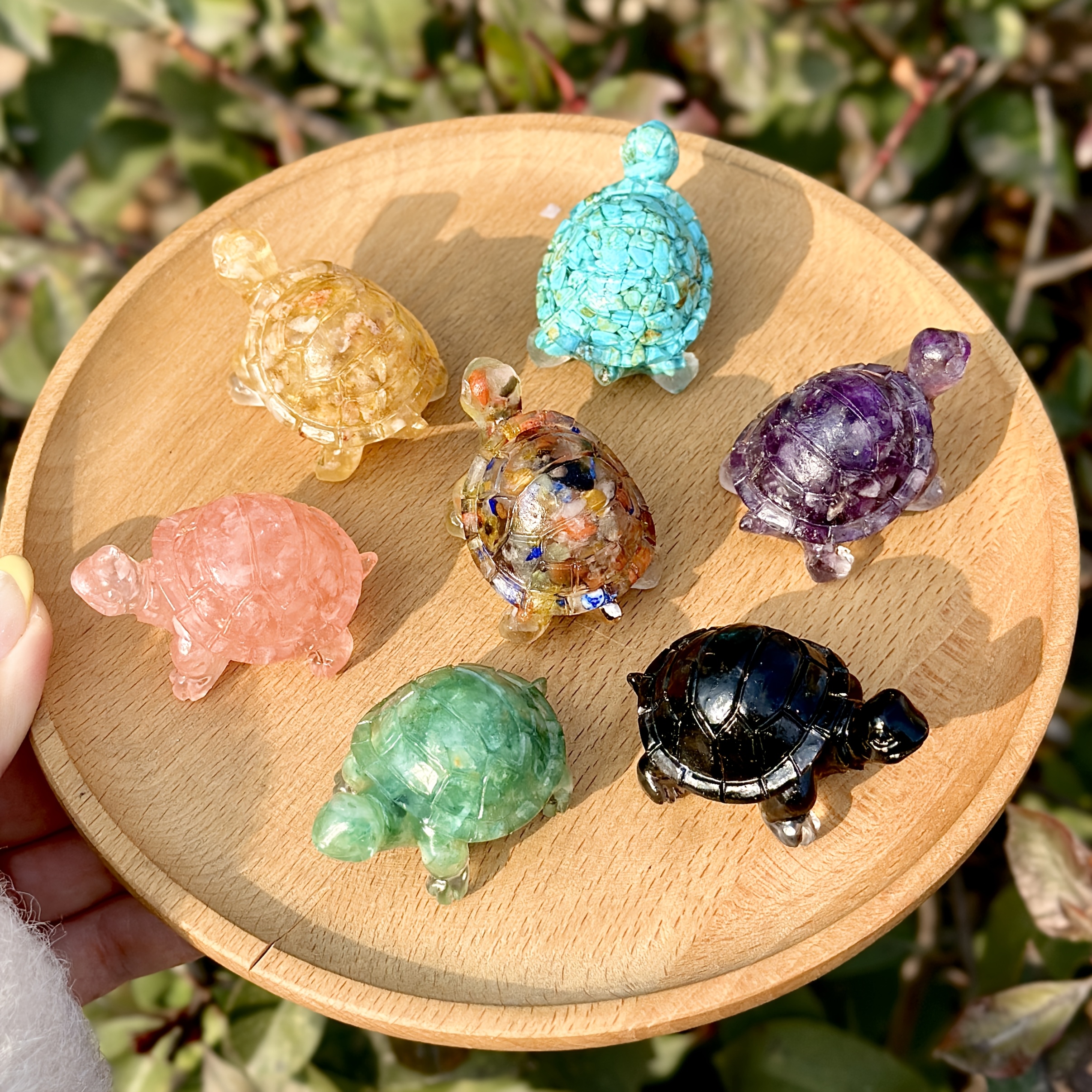 7pcs Set Resin Crystal Turtle - Resin And For Home Decoration And Aquarium Fish Tank, , Birthday Gifts, Valentine's Day, Christmas, Gifts For On