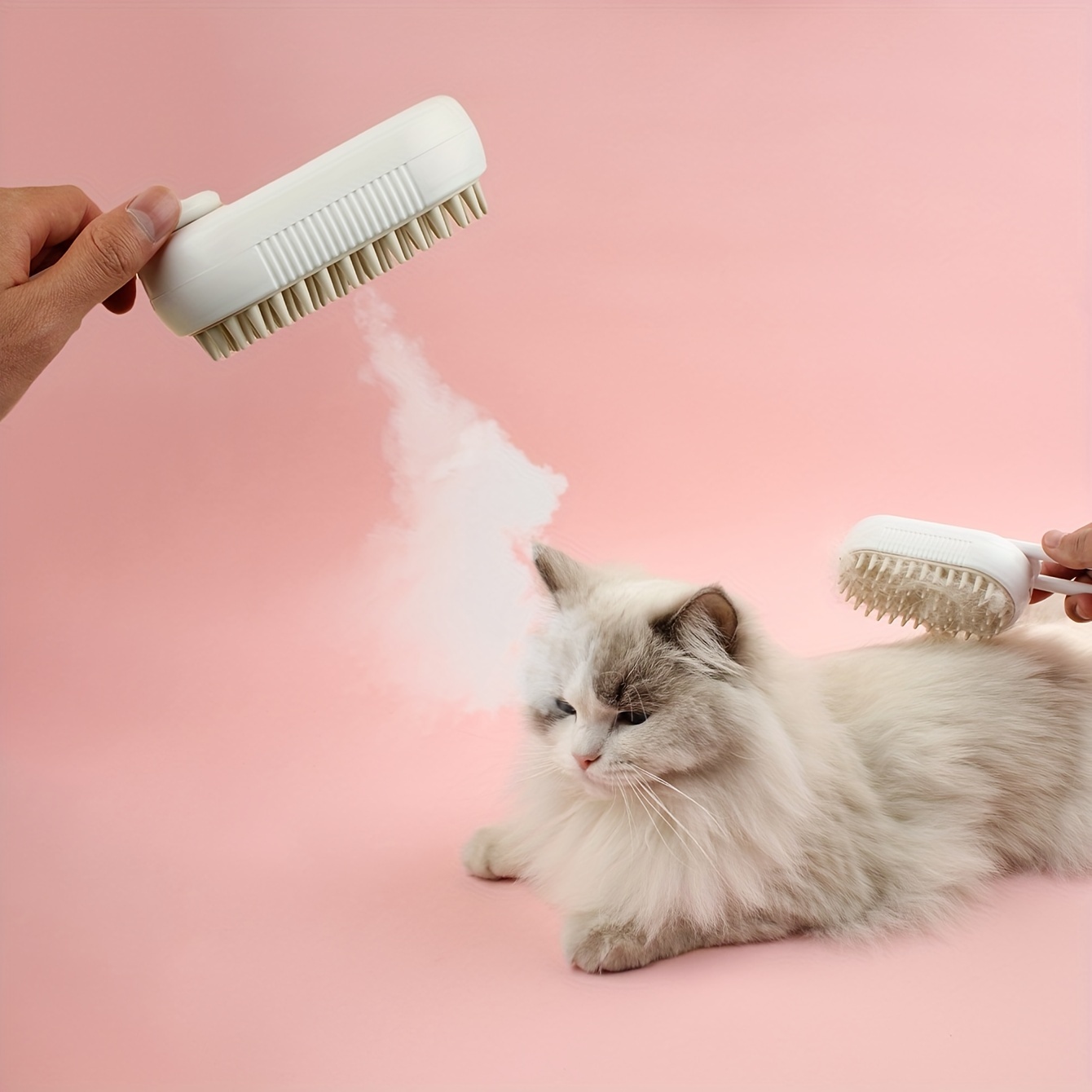 Cepillo de vapor para gatos autolimpiante 3 en 1, elimina el cabello  enredado y masajes