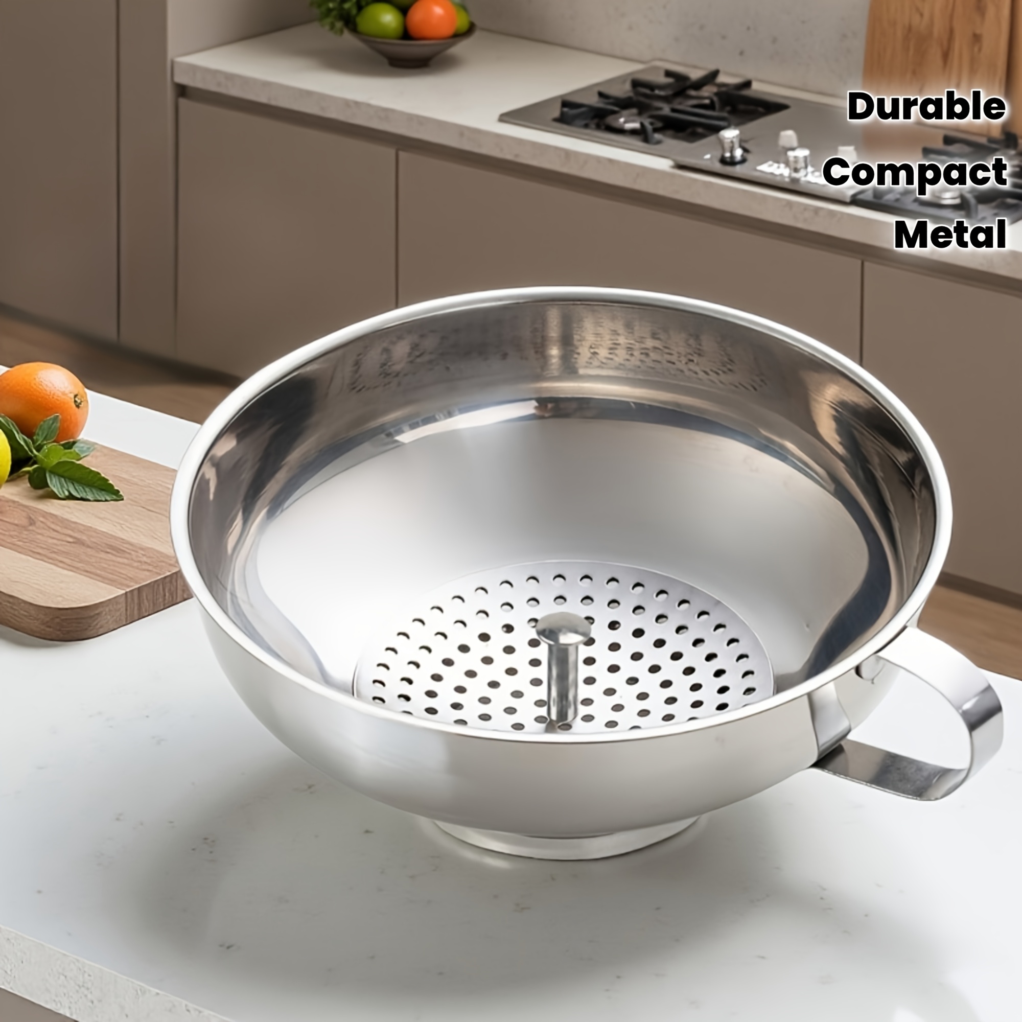 TEMU 2pcs Wide Mouth Stainless Steel Funnel, Suitable For Mason Jars And Canning Kits, Durable Metal Funnel For Liquid Transfer And Food Drying,