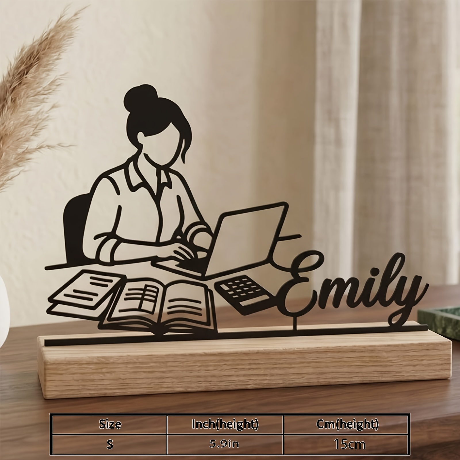TEMU 1 Customized Desktop Ornament Designed Specifically For Women Working With Laptops, Featuring A Personalized Name Logo With A Base And A Unique
