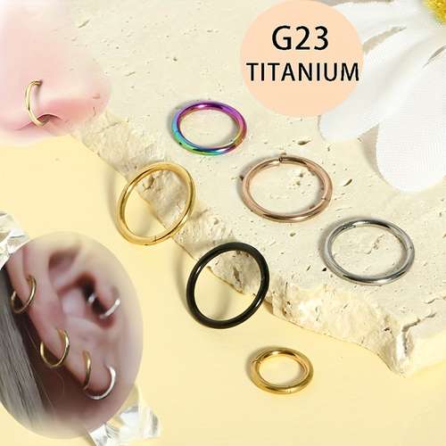 Piercing In Titanio G23 - Anello Per Naso, Septum, Orecchio, 14G/16G, 6-12MM, Ipoallergenico - Foto 12