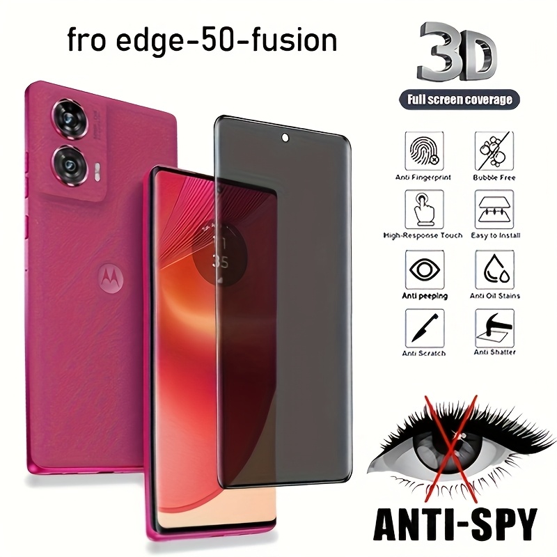 TEMU 9h Anti-peeping Tempered Film Suitable For Motorola Edge 50 Fusion Scratch-resistant, Anti-fingerprint, High-definition, Anti-peeping