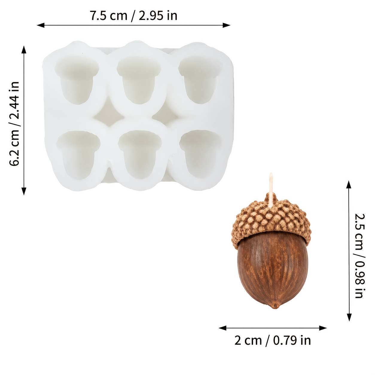 TEMU 6-cavity 3d And Silicone Mold, For Candle Making, Resin Casting And Plaster, Winter Home Decor Desk Ornaments, Gift Making Supplies, Christmas