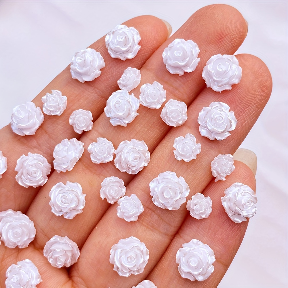 

100pcs Embellishments, 5mm & 7mm Flatback Imitation For Diy Art And Wedding Decorations, Scrapbooking Accessories