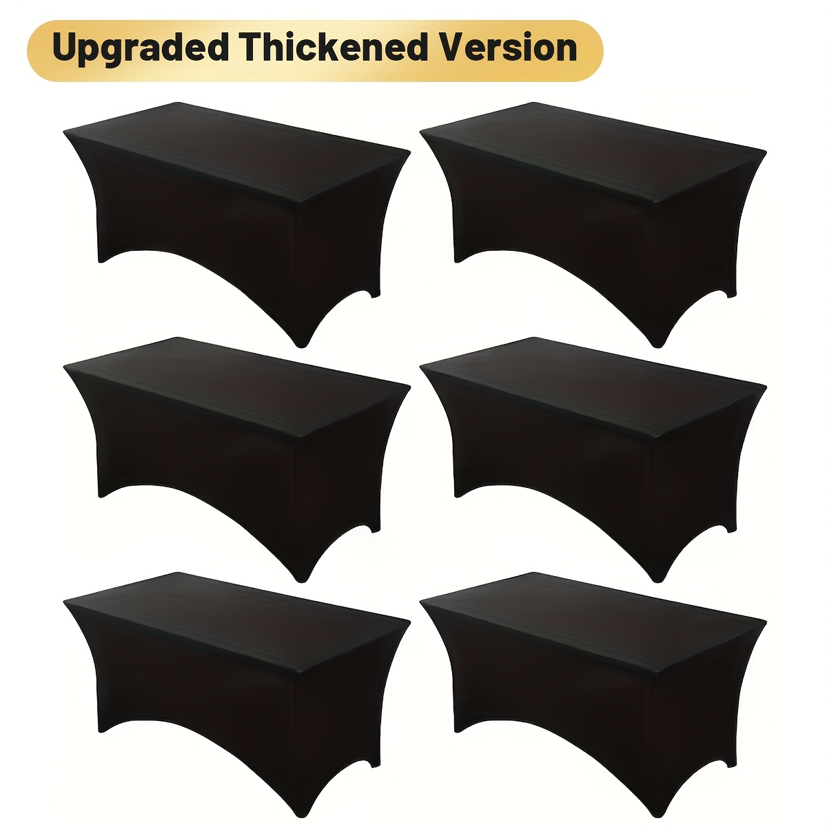 TEMU 6/12pcs Table Cover 6ft Spandex Table Cloth Fitted Rectangular Tablecloth Resistant Stretch Rectangular Patio Table Cover For Event &wedding & Banquet & Party & New Year And Valentine's Day ()