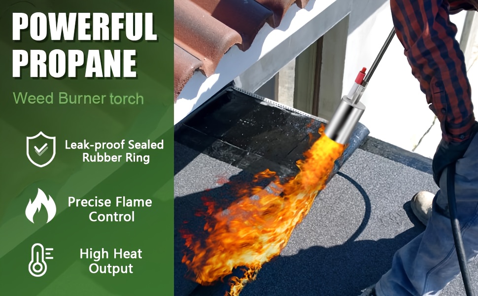 10ft Propane Weed Torch Kit, High-Output Professional Flamethrower for Weeding Roofing Ice Snow, Heavy Duty Blow Torch with Self Igniter And Long Hose, Perfect Father's Day Gift