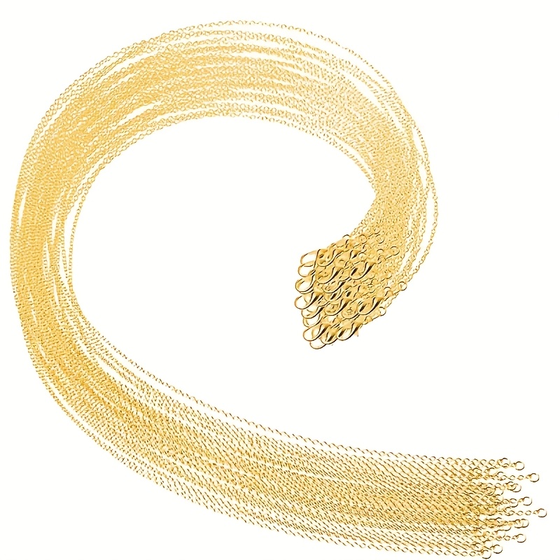 TEMU A 12-piece Women's Long Necklace, 22in*3mm Jewelry Necklace, Suitable For Parties And Gatherings, Golden Silvery Steel Material Jewelry