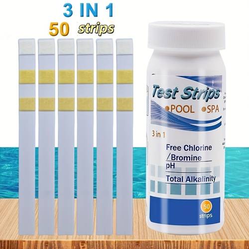 3 in 1 swimming pool water test strips for detecting bromine ph and total alkalinity 50 strips per bottle ph alkalinity and bromine hardness test strips for water quality