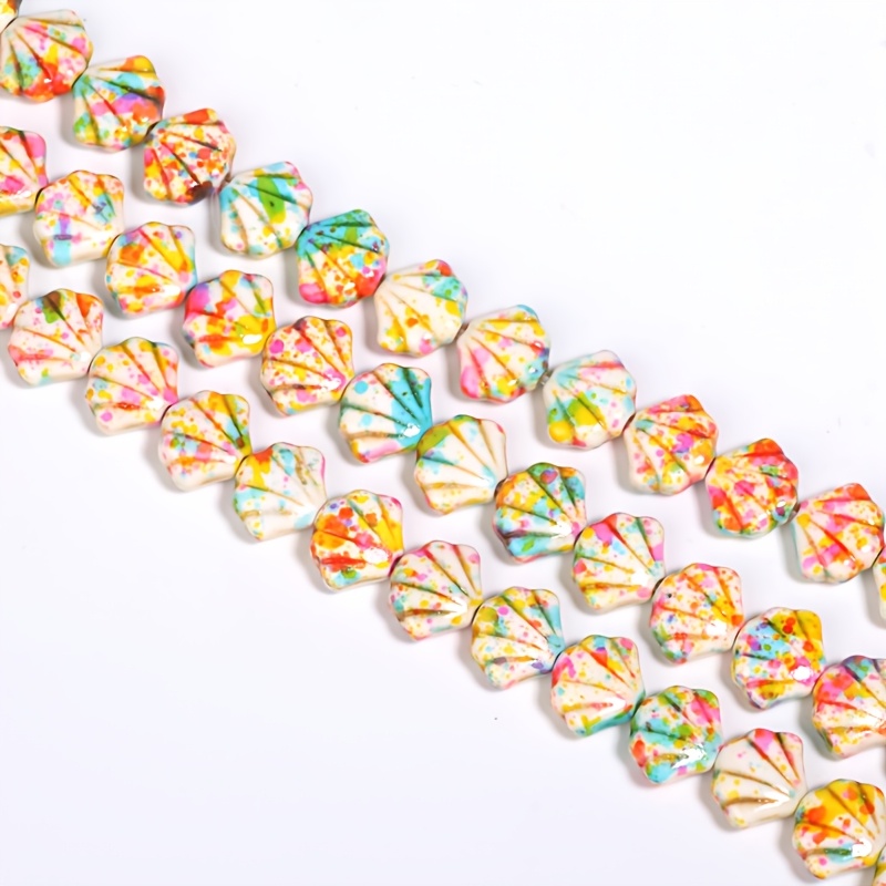 Bohemian Style Seashell Ceramic Beads for Jewelry Making, 41pcs Set