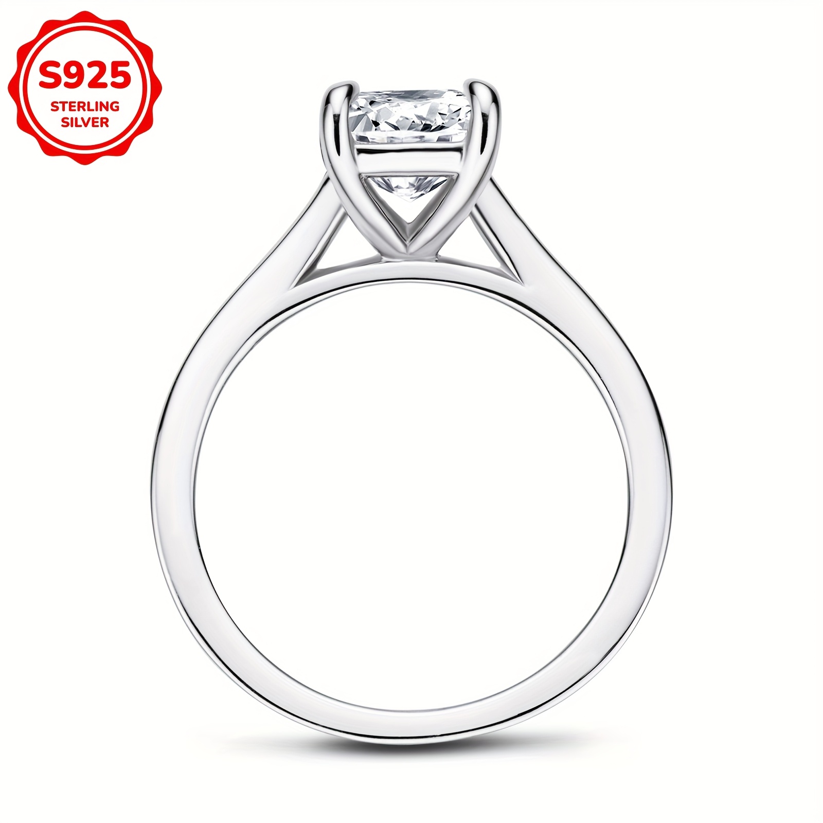 elegant 925 sterling silvery engagement ring with cut cubic zirconia   weddings parties high quality jewelry gift box included details 10