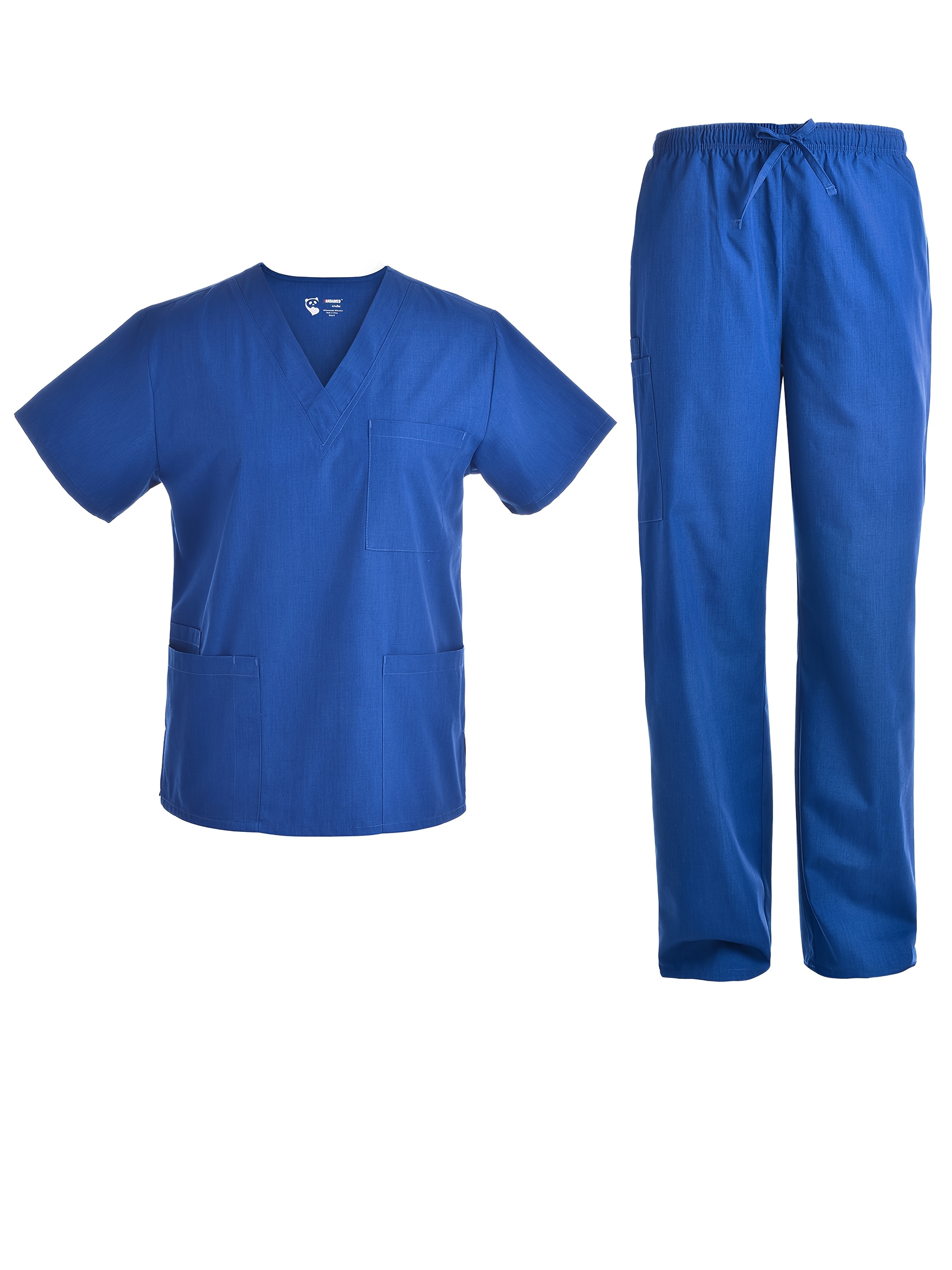 Unisex V Neck Scrubs Set Uniform -Pandamed Women & Men Nursing Scrubs Set Top And Pants Unisex Workwear JY1601.