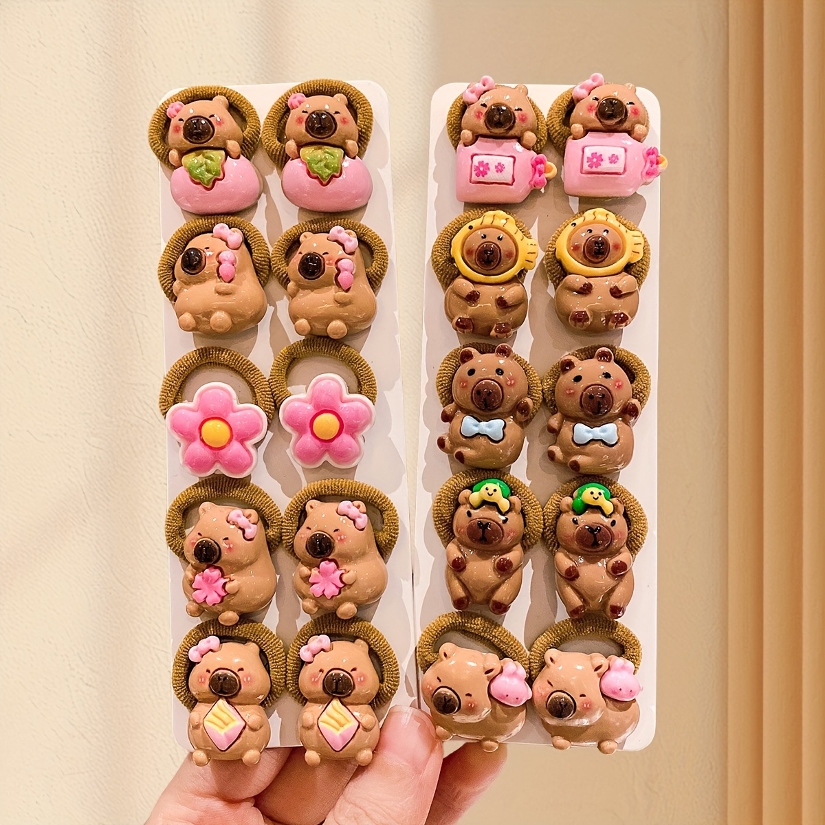 10/20 Colorful And Cute Capybara Hair Ties for Girls