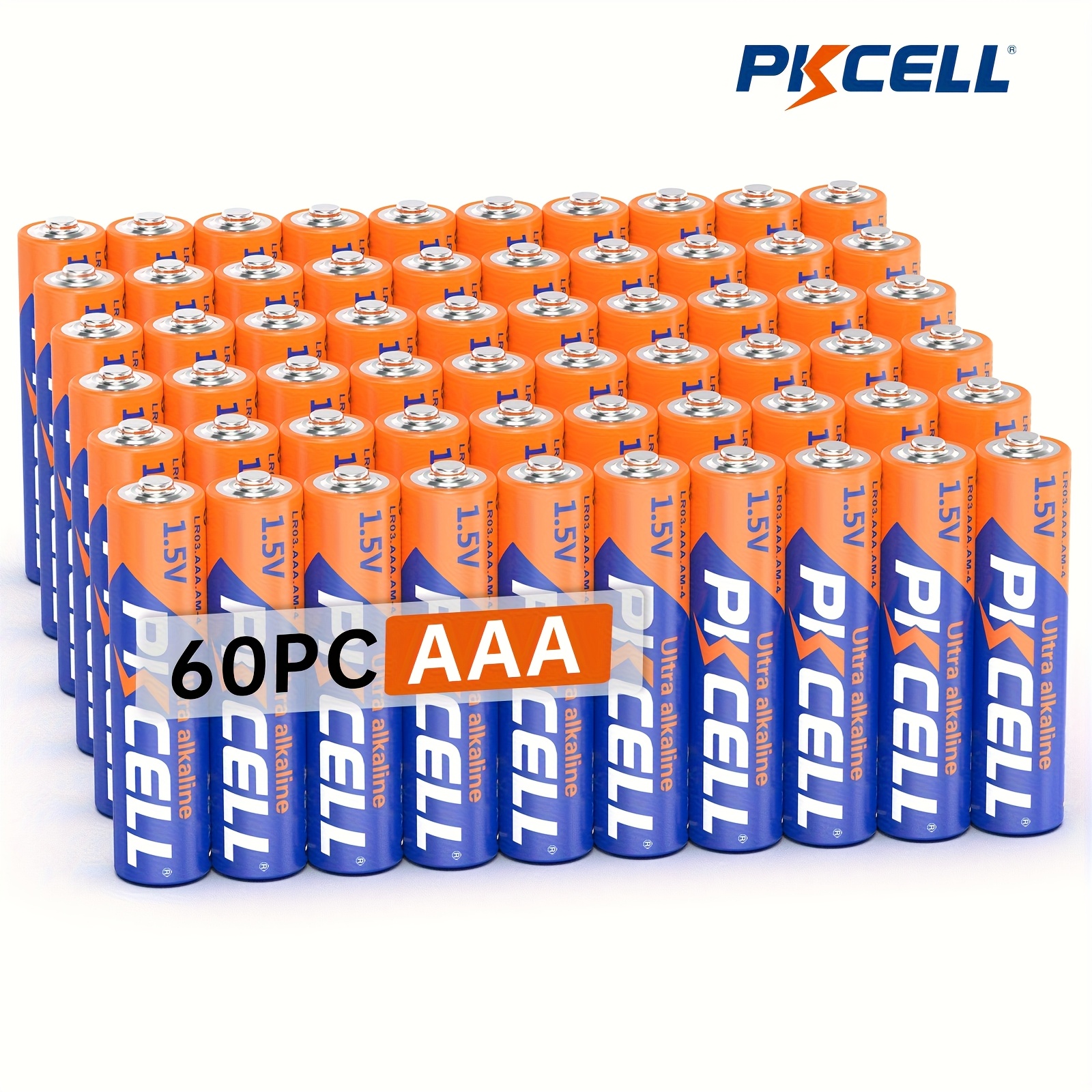 E-shop PKCELL 60er Pack AAA Alkaline-Batterien, LR03, 1,5 Volt, langlebige Batterien mit hoher Kapazität, für Fernbedienungen, Spielzeug, Tastaturen,