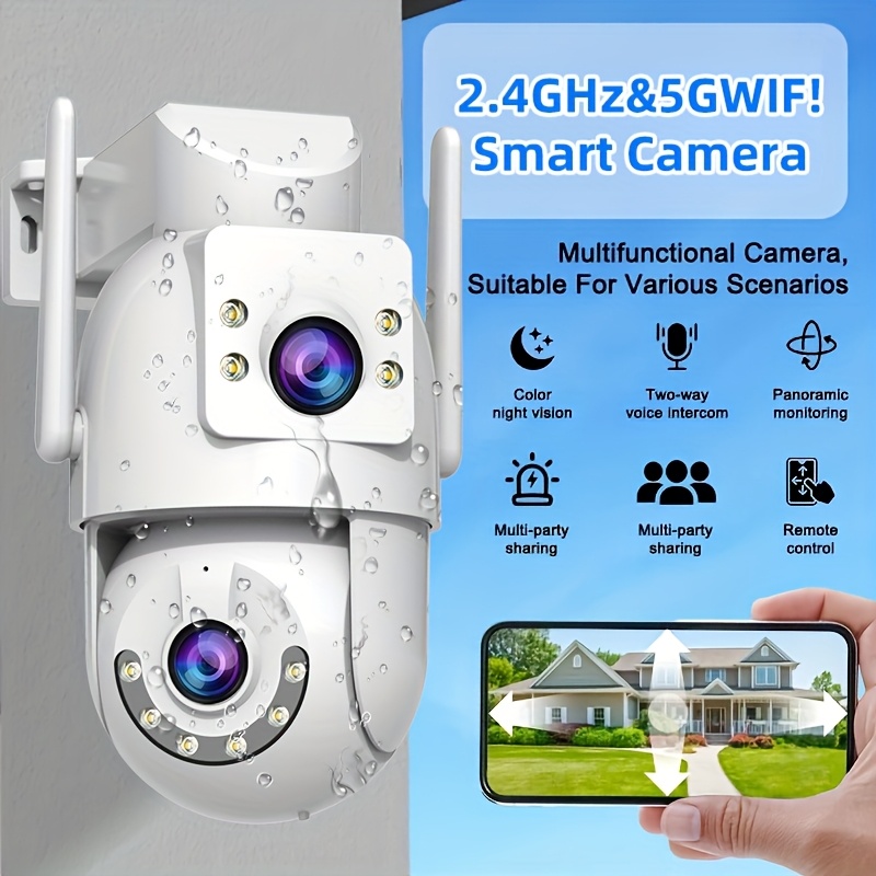 Gadpiparty 360 Degree Security Cameras Wireless Outdoor, 2.4GHz& 5GHz Wifi Light Bulb Camera, 1080p for Home Security, Indoor Camera System, Motion Detection, Two-way Audio (2Pack), 2 Count (Pack of