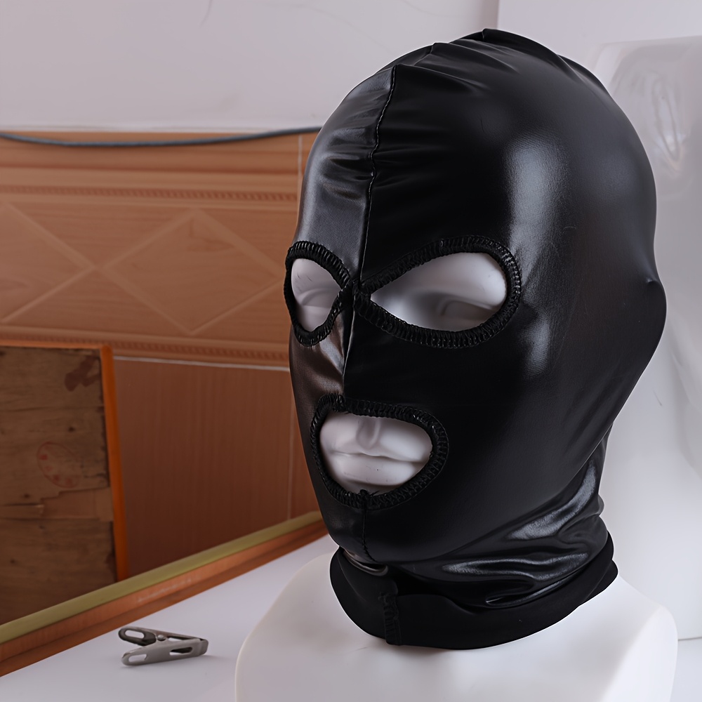 NOMLO Fashionable Black Mask, Soft Fun Cosplay Headwear, Ideal for Halloween, Christmas, Role Play, Bar Club Parties, LARP, Photography, Stage Performances, Youth Multi-Person Carnivals & Outdoor Gatherings, Medium Stretch Knit Fabric, Solid Color, Hand Washable
