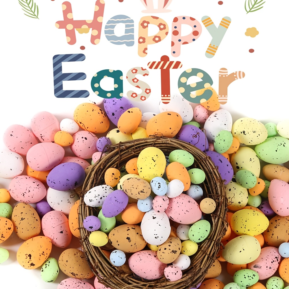 

100pcs Christmas And Easter Foam Eggs Diy Wreath Decoration Eggs, Used For Holiday Decoration