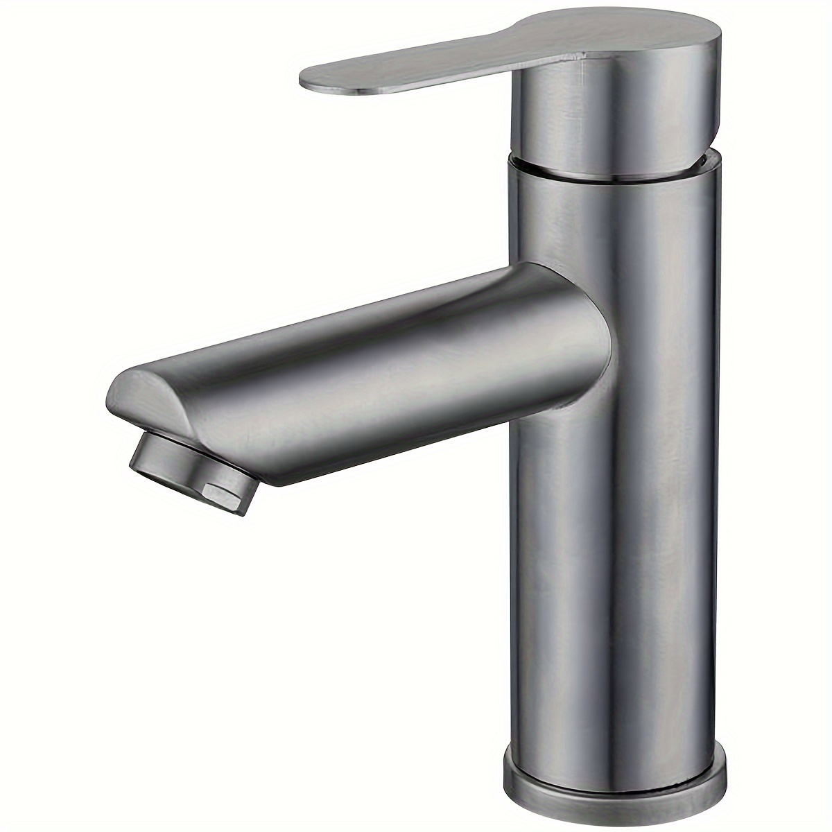Image of 304 Stainless Steel Single Cold Noodle Basin Faucet For Bathroom, Rust Resistant And Durable, With A Modern And Minimalist Style Installed On The Countertop Basin
