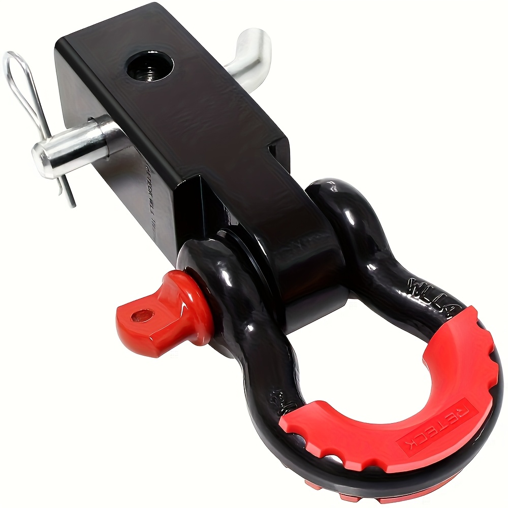 TEMU Heavy-duty 2" Shackle Hitch Receiver With Hitch Pin - 41918 Lbs Break Strength, Solid Bracket & 3/4" D-ring Shackle - Truck Towing Accessories, Vehicle Attachment, Design, Durable Construction