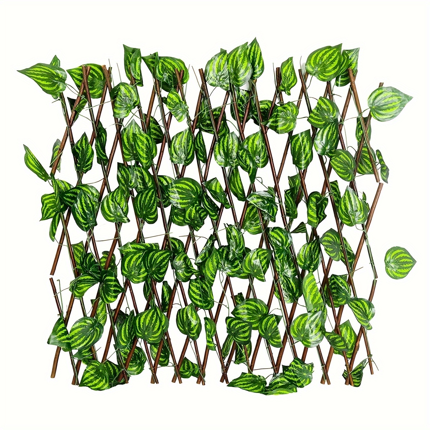 

Valentine's Day Artificial Boxwood Hedge - Plastic Expandable Trellis Fence With Faux Greenery - Wall Privacy Screen For Home & Balcony Decor - 1 Pack