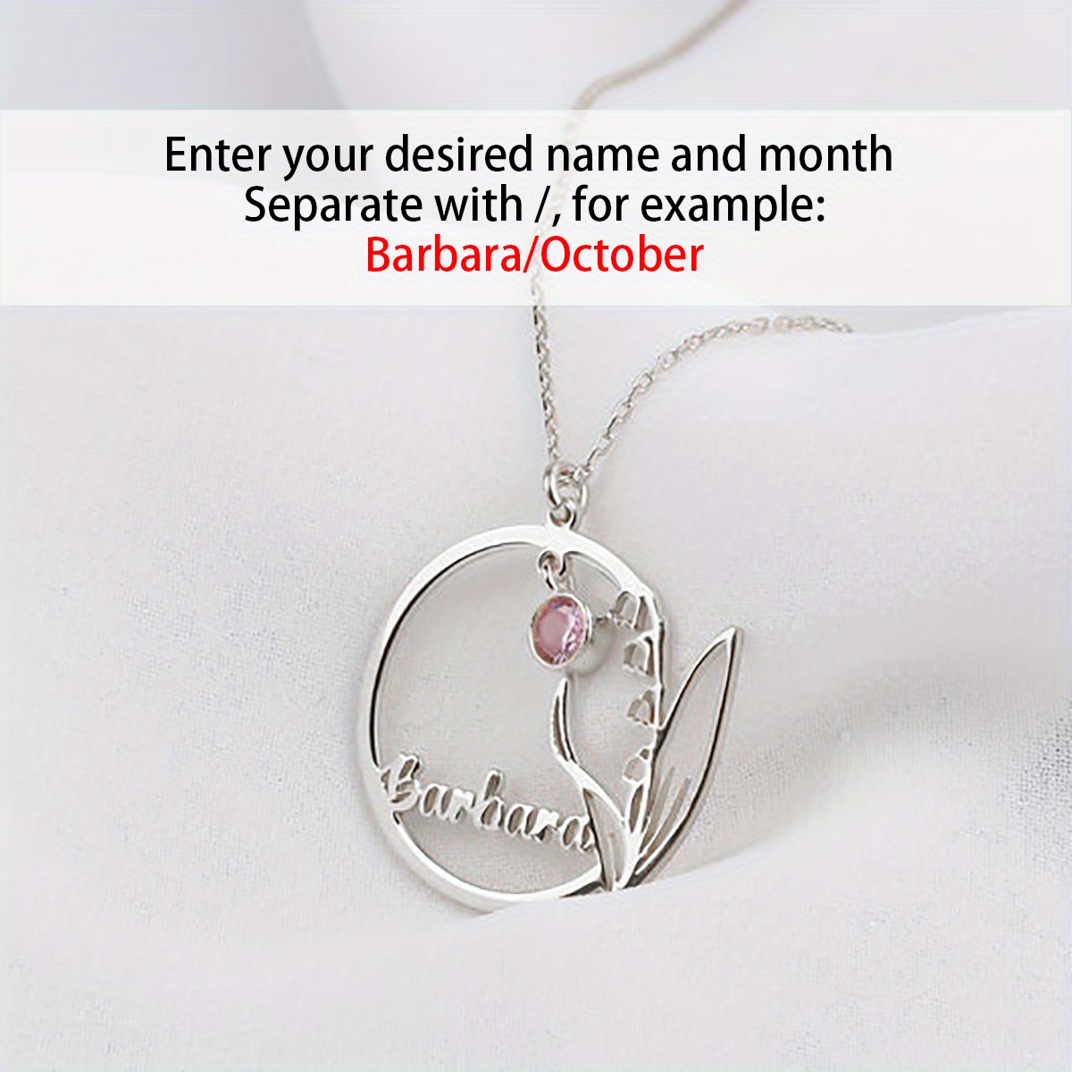 Personalized Birth Flower & Gemstone Necklace for Women