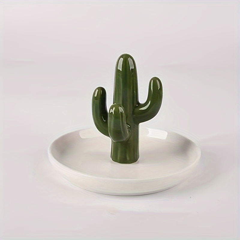 Porta Anelli A Forma Di Cactus - Display Per Gioielli In Ceramica, Regalo Compleanno - Foto 8